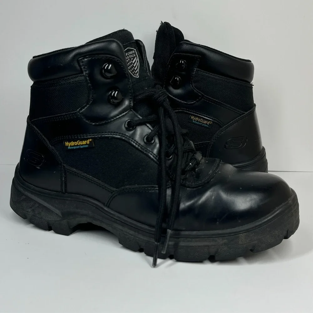 Skechers Wascana Benen Tactical Relaxed Fit Work Boots‎ Men's 7 Waterproof Black